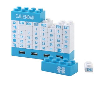 Building block desk calendar USB