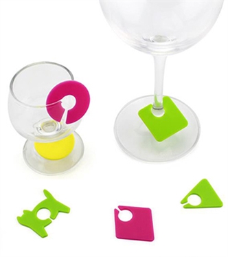 Silicone wine glass identification ring