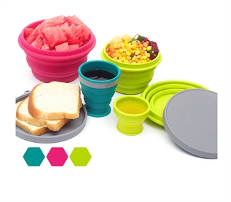 Silicone folding cup bowl