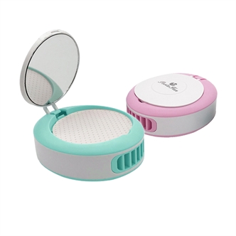 2-in-1 mini-blade fan with mirror