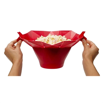 Collapsible silicone popcorn bucket