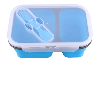 Eco-friendly folding lunch box with cutlery