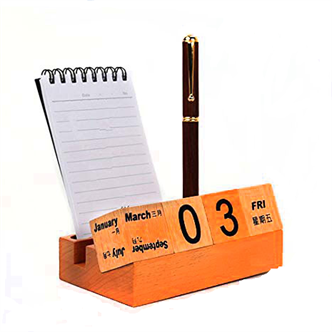 Creative wooden calendar mobile phone holder