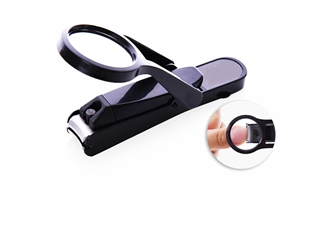 Magnifying glass nail clipper