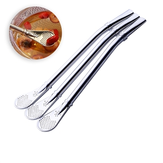 Stainless steel teaspoon straw