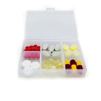 Frosted square pill box