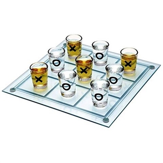 Tic Tac Toe drinking game glasses set