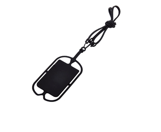 Silicone mobile phone lanyard card holder