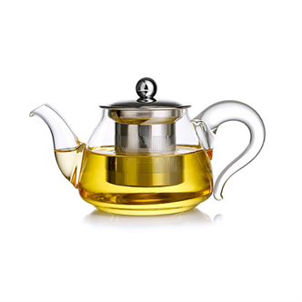 Heat-resistant glass teapot