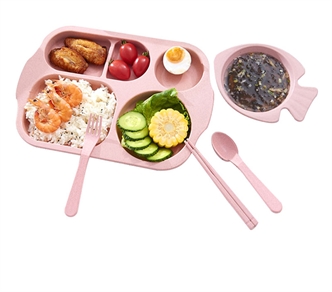 Straw children's tableware set