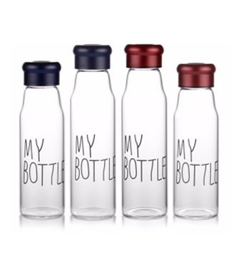 Heat-resistant glass water bottle (420/550ml)